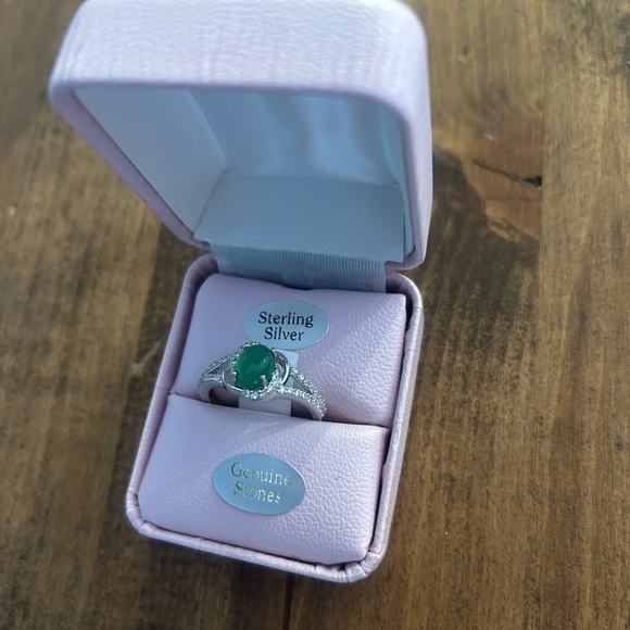 Sterling Silver Ring - Natural Green Onyx (1.4CT) - With Professional Appraisal - Picture 6 of 10